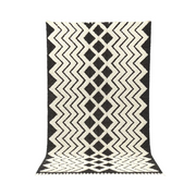 "Zina - Tapis berbère marocain fait main noir et blanc" - Product Image