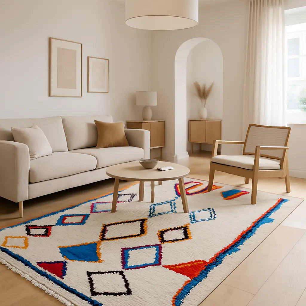 Rania - Tapis berbère marocain coloré artisanal - Lifestyle Image