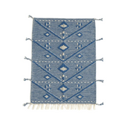 Zahra - Tapis marocain berbère artisanal bleu et blanc - Product Image
