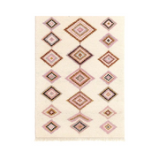 Samira - Tapis berbère marocain artisanal en laine blanche. - Product Image