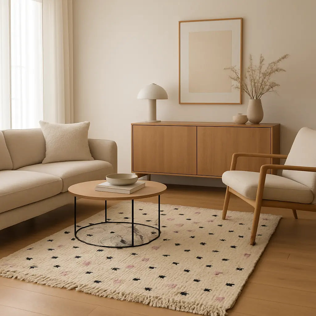 "Layali - Tapis marocain berbère artisanal laineux" - Lifestyle Image