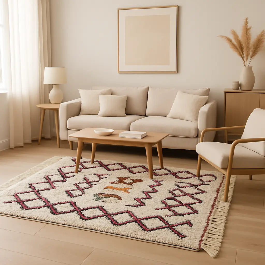 "Amina - Tapis marocain berbère artisanal en laine" - Lifestyle Image