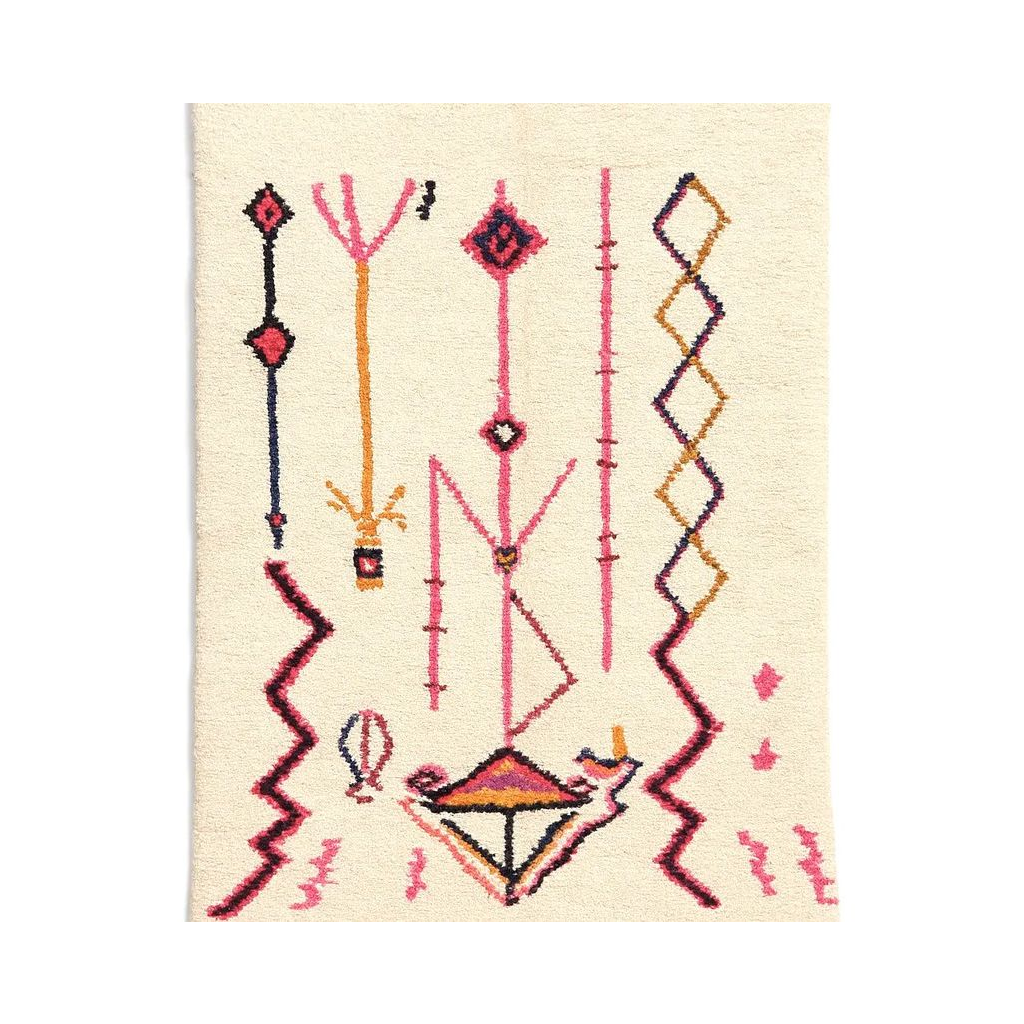 "Layali - Tapis berbère fait main en laine colorée" - Product Image