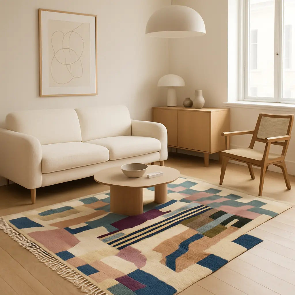 Zahra - Tapis berbère marocain coloré fait main - Lifestyle Image