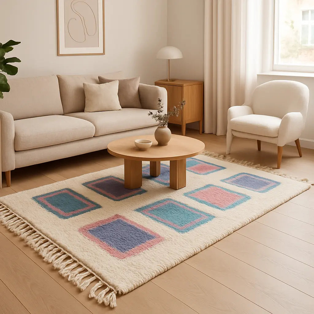 Zahra - Tapis marocain moderne berbère coloré - Lifestyle Image