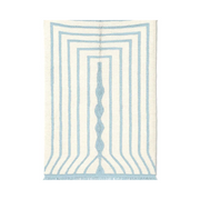 Zahra - Tapis marocain berbère moderne à rayures bleues - Product Image