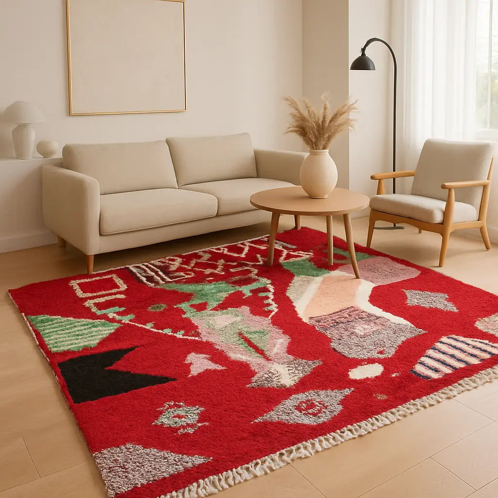 Amira - Tapis marocain berbère fait main coloré - Lifestyle Image