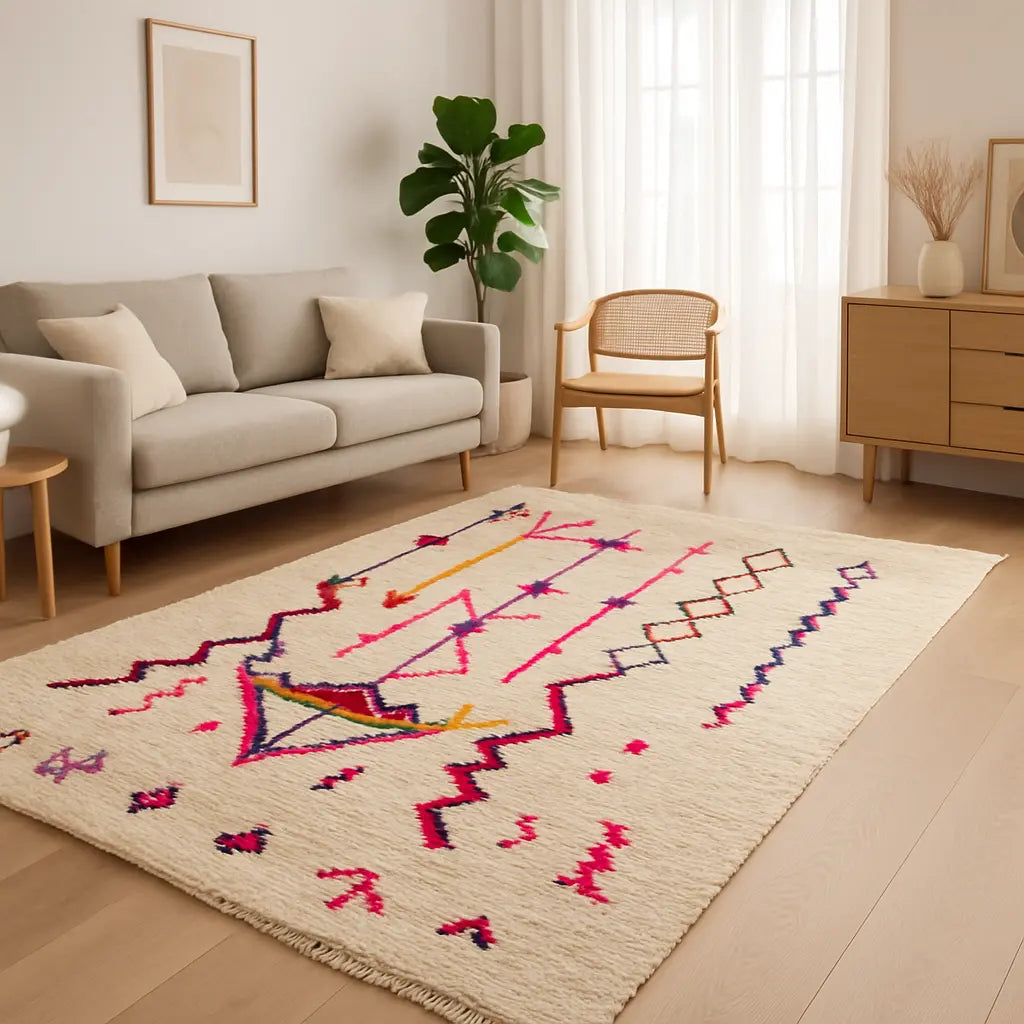"Layali - Tapis berbère fait main en laine colorée" - Lifestyle Image