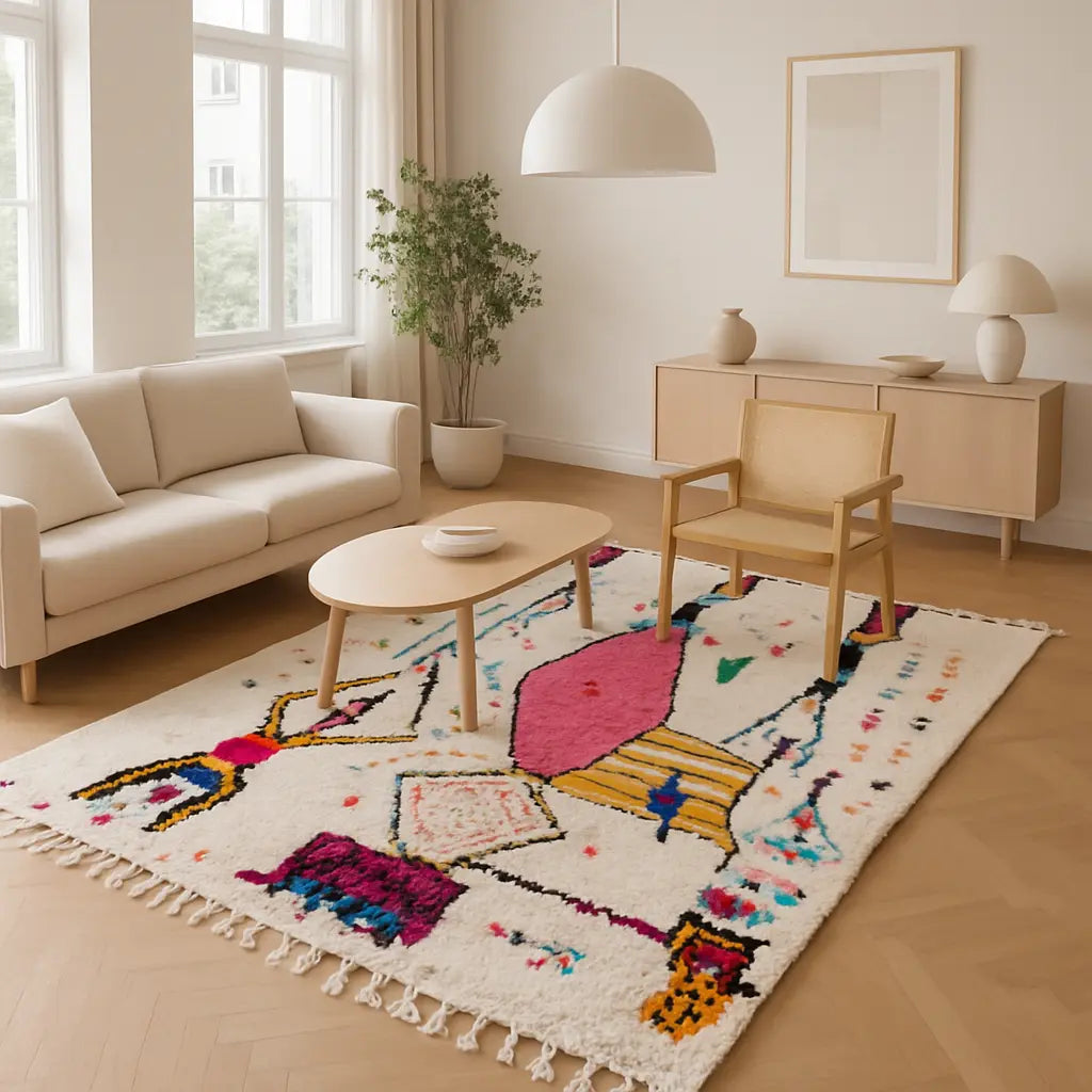 Leïla - Tapis berbère marocain coloré artisanal - Lifestyle Image