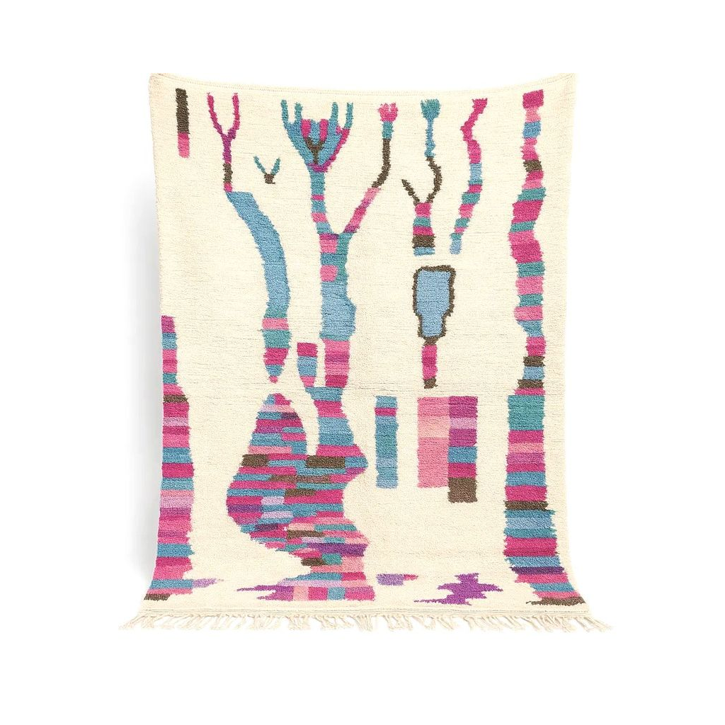 "Zahra - Tapis berbère marocain fait main abstrait coloré" - Product Image