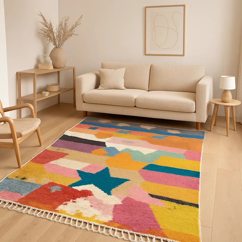 "Layali - Tapis marocain berbère coloré artisanal" - Lifestyle Image