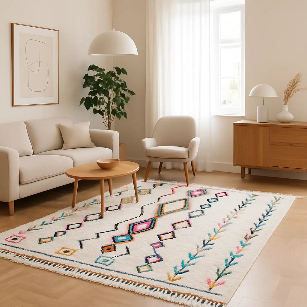 "Amira - Tapis marocain berbère artisanal coloré" - Lifestyle Image