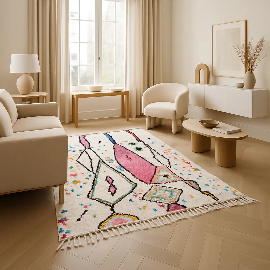 Zahra - Tapis marocain berbère coloré artisanal - Lifestyle Image