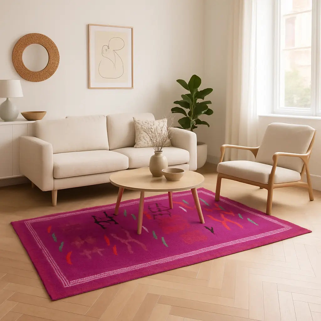 "Zahra - Tapis marocain berbère artisanal coloré" - Lifestyle Image