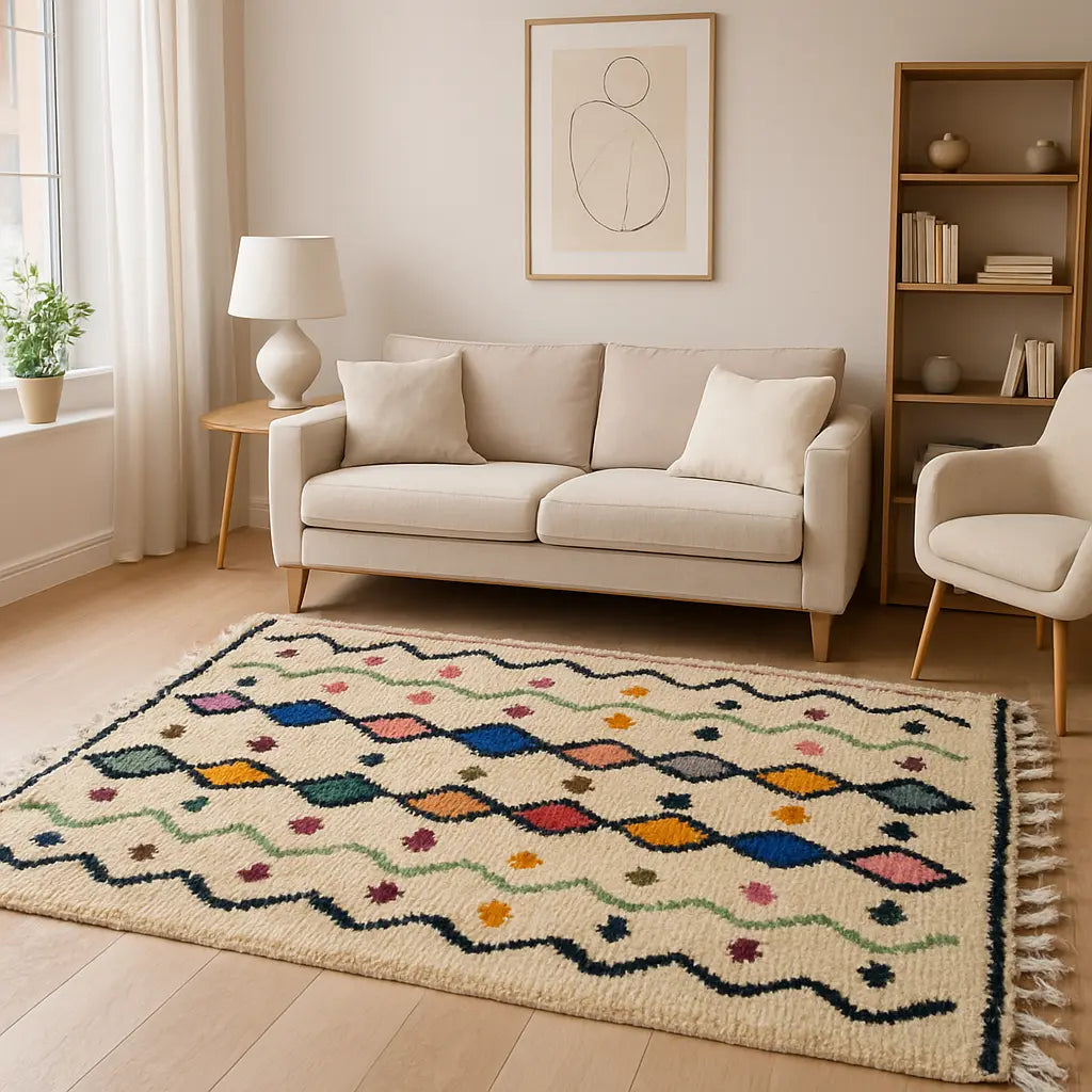 Asma - Tapis berbère coloré artisanal marocain - Lifestyle Image