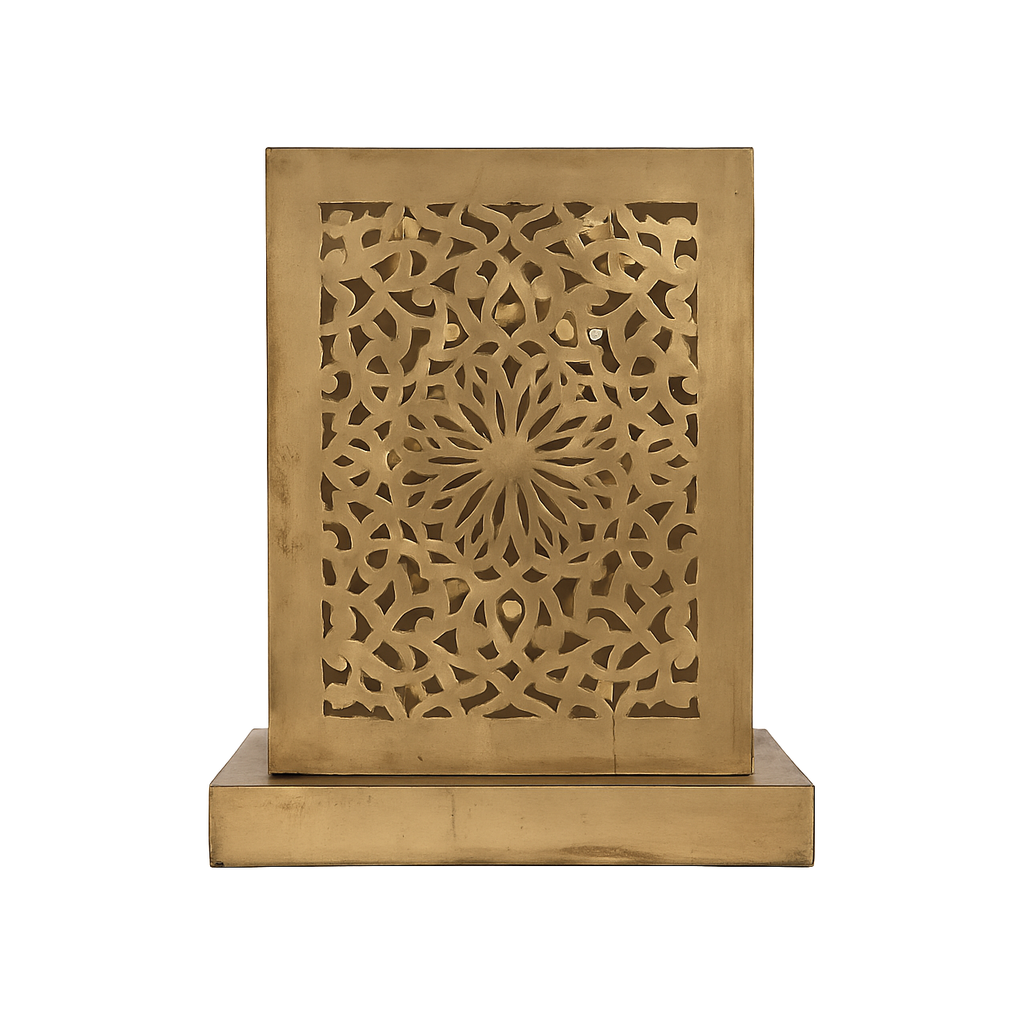 Rachida – lampe marocaine orientale rectangulaire en laiton ajouré