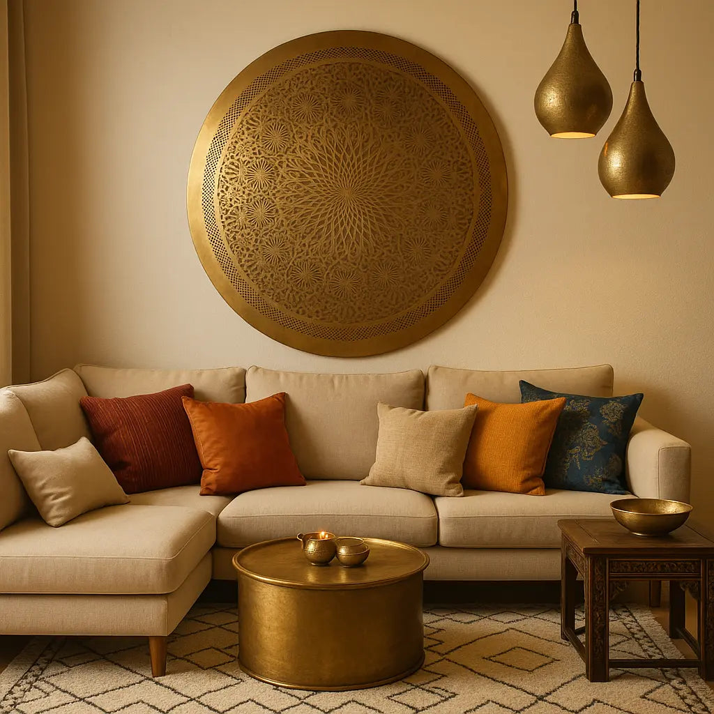 Sahar - Applique murale marocaine orientale dorée à rosace orientale - Mazaya