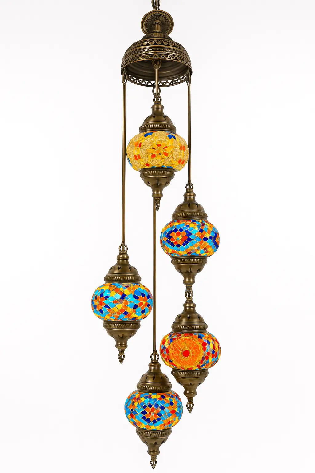 Parvaneh - Suspension orientale en mosaïque multicolore Mazaya
