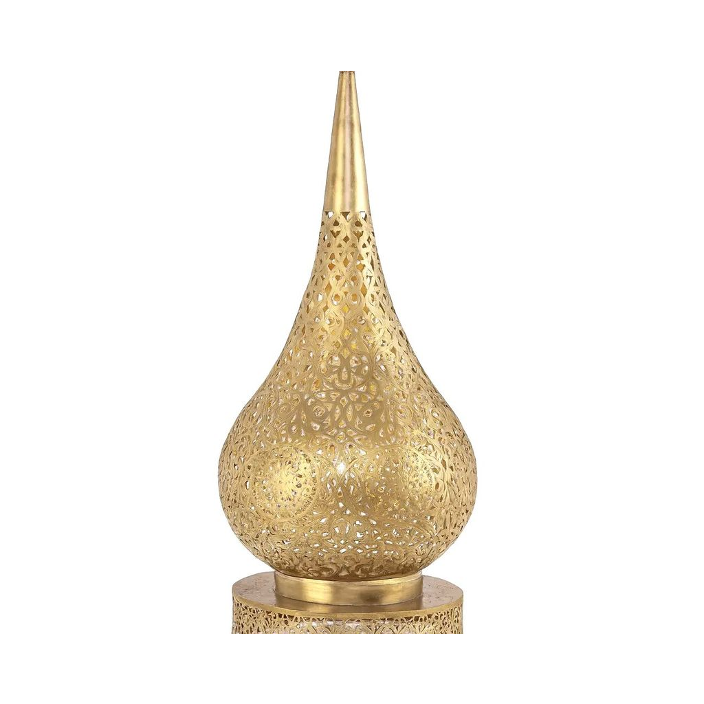 Nouria - Lampe marocaine artisanale en laiton ajouré en forme de goutte - Mazaya