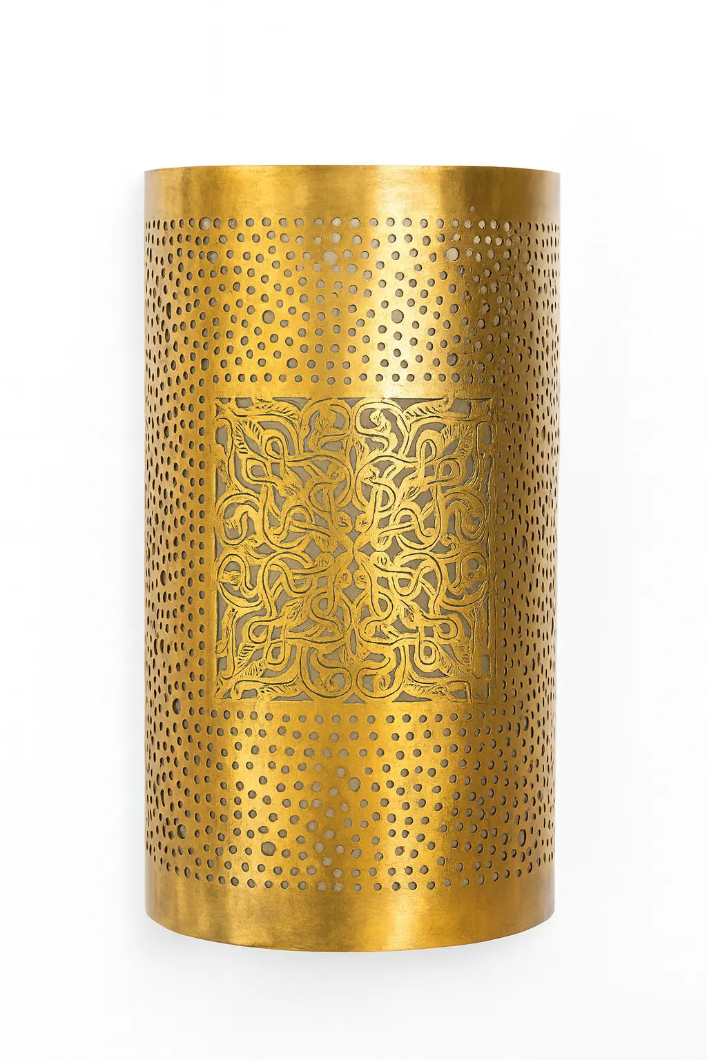 Farah - Applique murale cylindrique ajourée en laiton - Mazaya