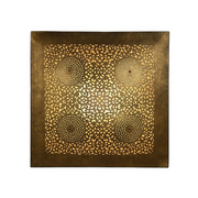 Safiya – Applique murale marocaine orientale carrée en laiton ajouré - Mazaya
