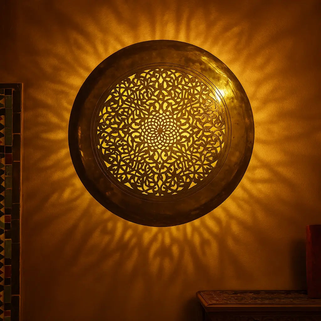 Zafira – Lampe murale marocaine orientale en laiton ajouré - Mazaya