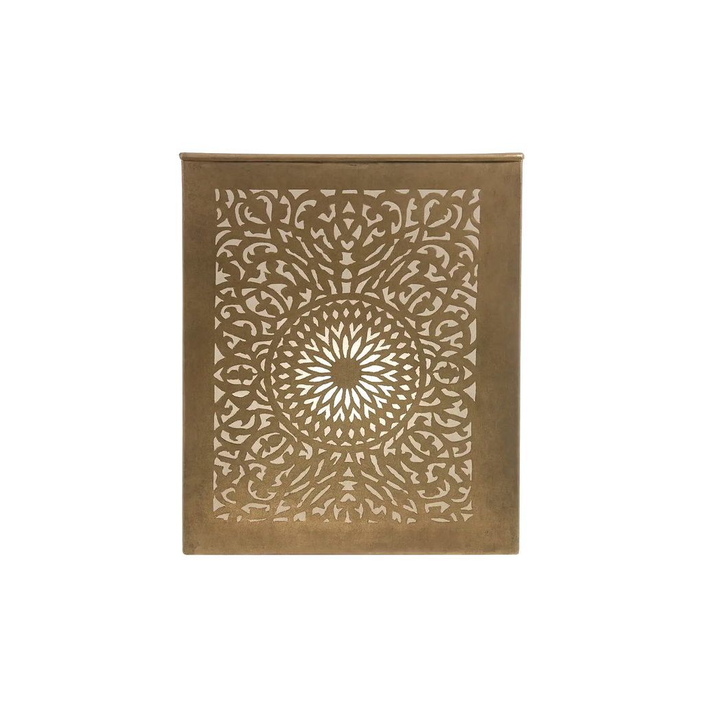 Dalila - Lampe marocaine rectangulaire ajourée en laiton - Mazaya