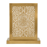 Ranya – lampe marocaine orientale à poser rectangulaire en laiton ajouré - Mazaya