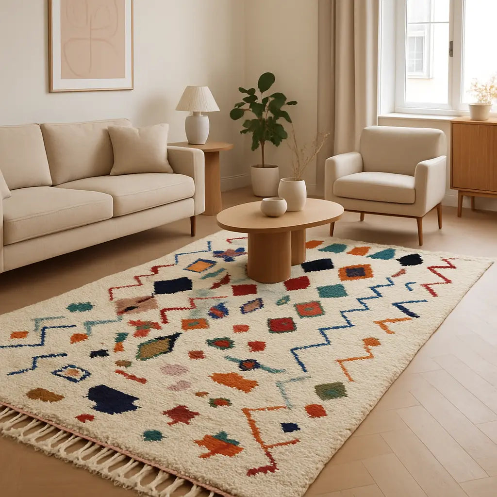Zahra - Tapis marocain berbère coloré artisanal - Lifestyle Image
