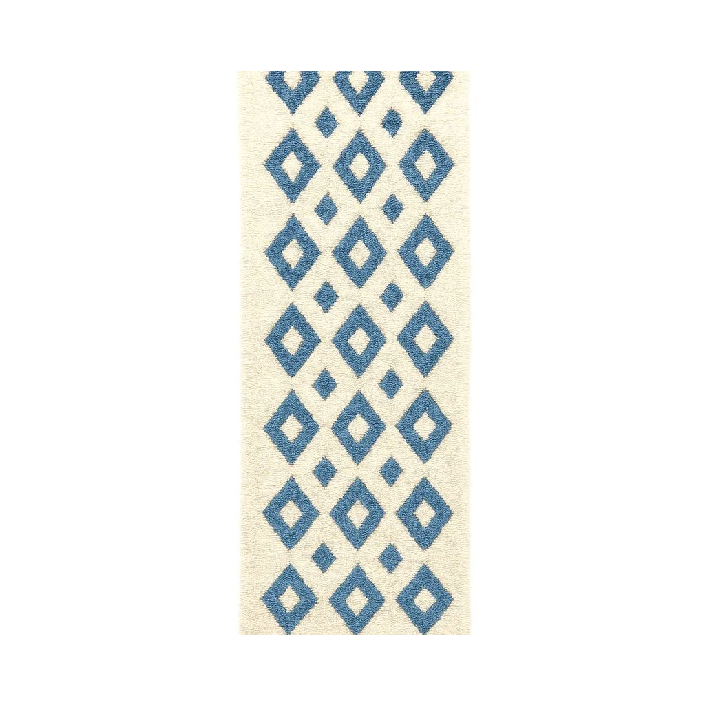 Amira - Tapis marocain berbère traditionnel bleu et blanc - Product Image