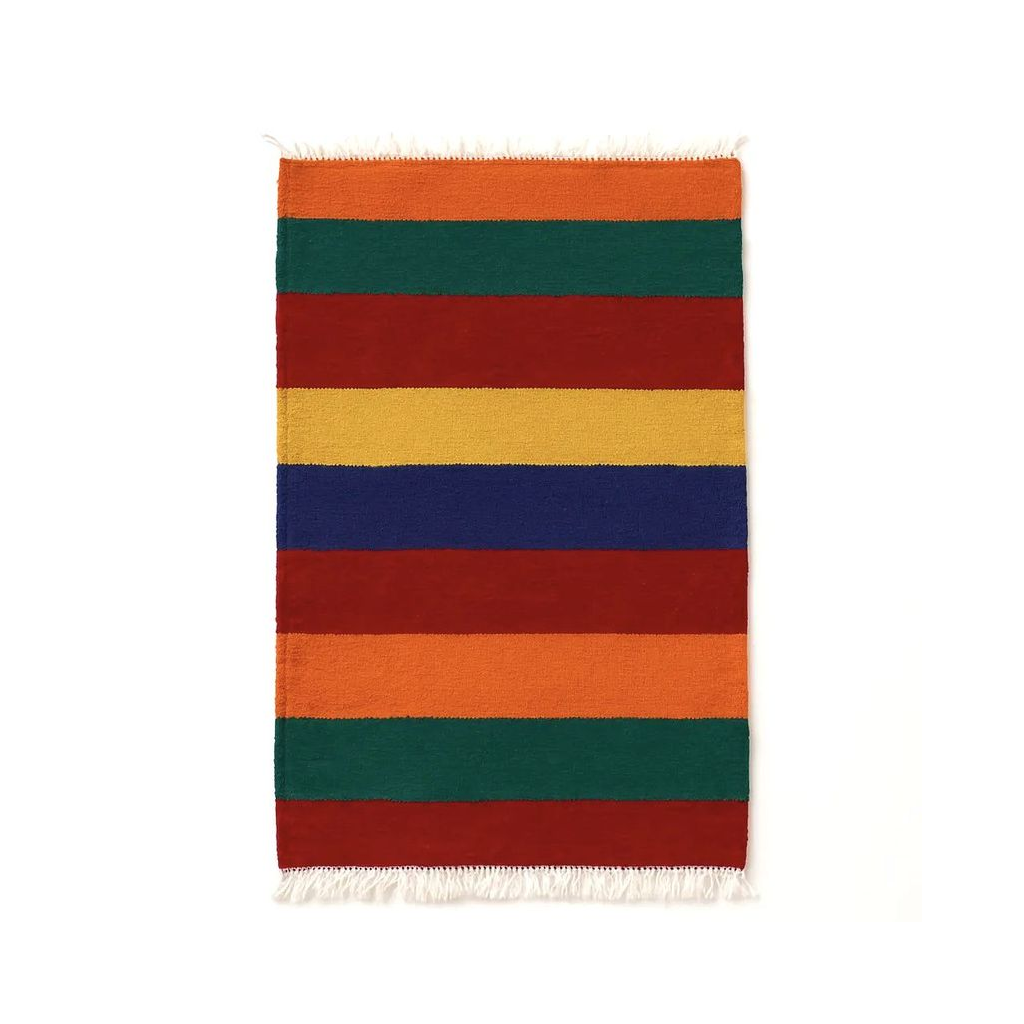 "Layali - Tapis marocain rayé artisanal coloré" - Product Image
