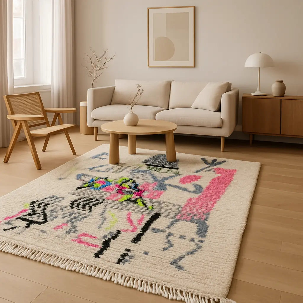 Amira - Tapis marocain moderne coloré fait main - Lifestyle Image