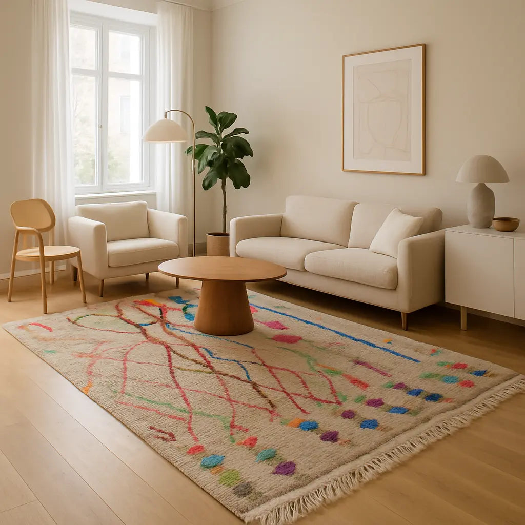 Samira - Tapis marocain berbère coloré artisanal - Lifestyle Image