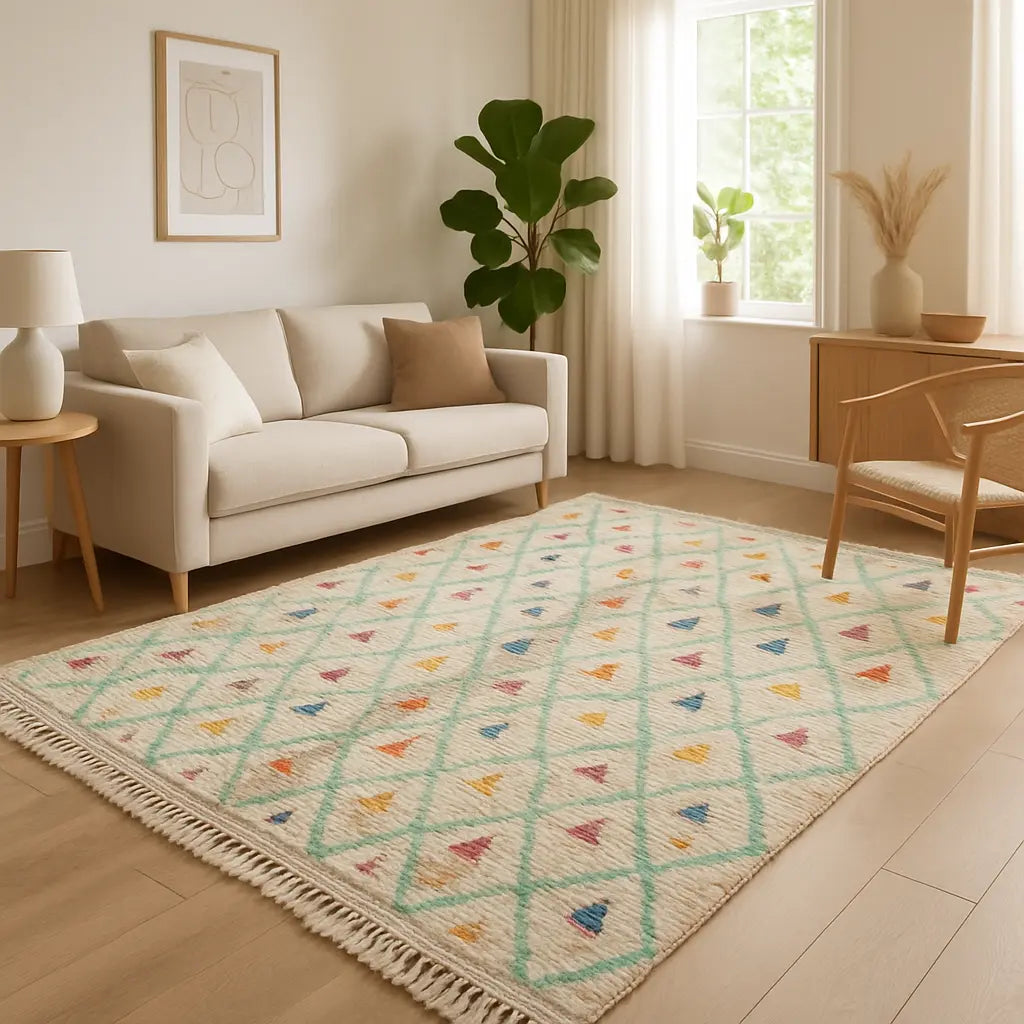 Aziza - Tapis marocain berbère coloré artisanal - Lifestyle Image