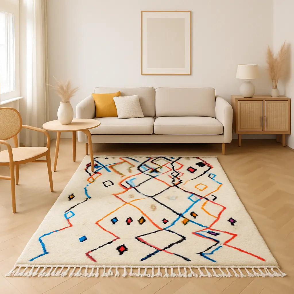 Zahra - Tapis berbère marocain traditionnel coloré - Lifestyle Image