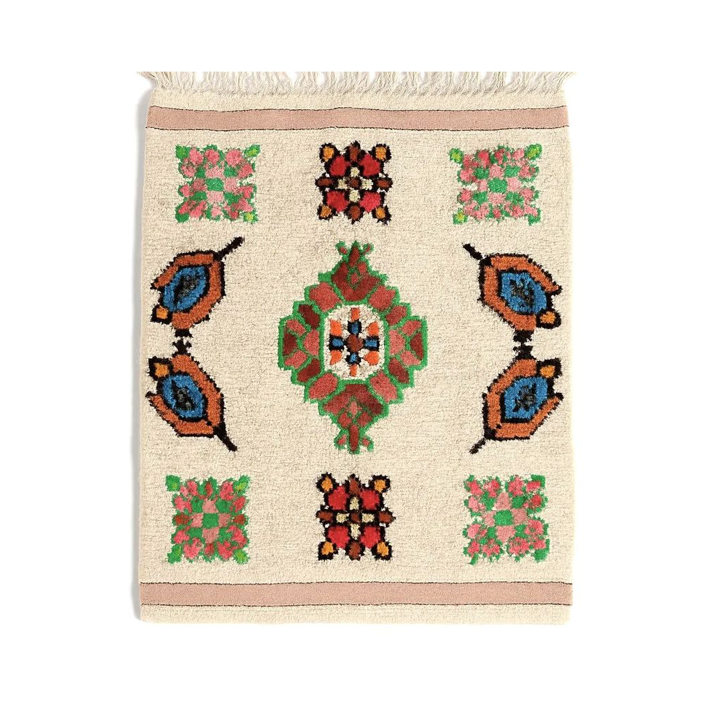 "Amira - Tapis marocain fait main en laine colorée" - Product Image