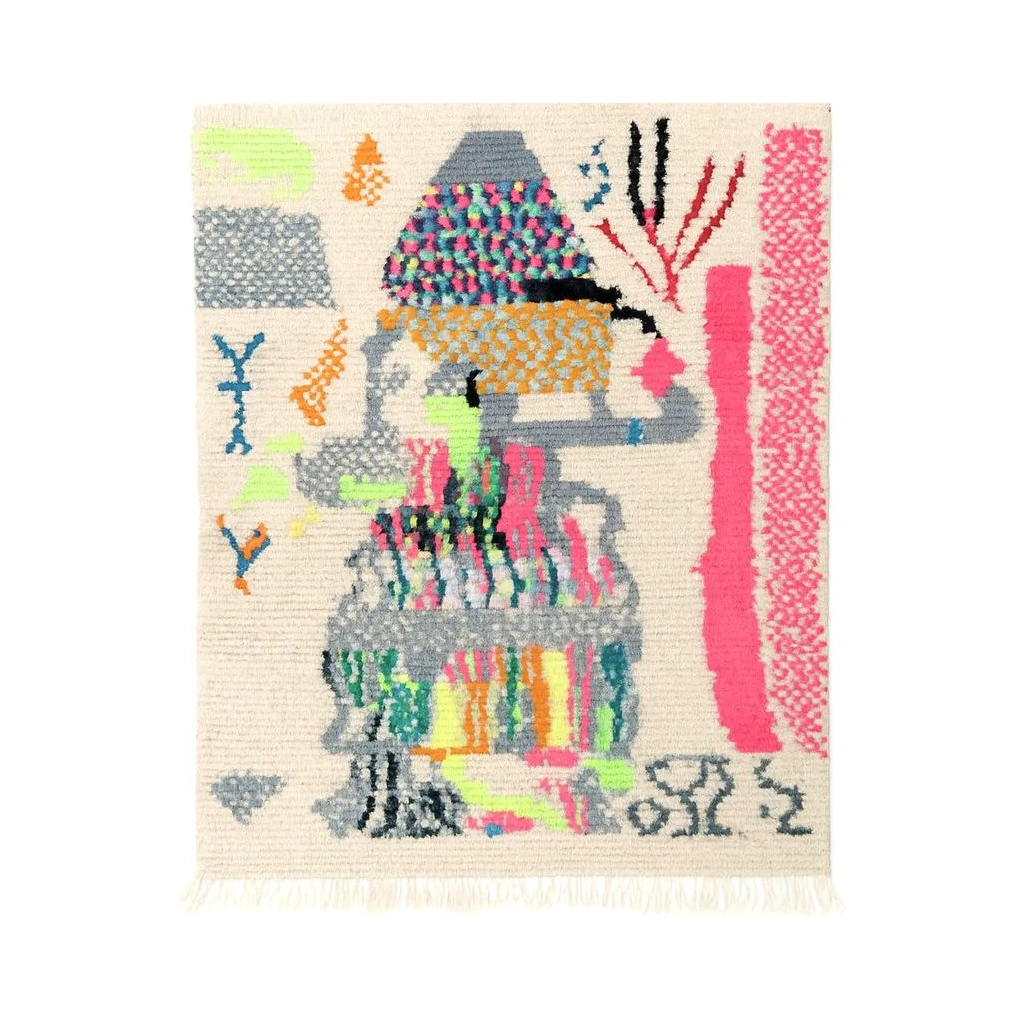 Zohra - Tapis berbère moderne multicolore artisanal - Product Image