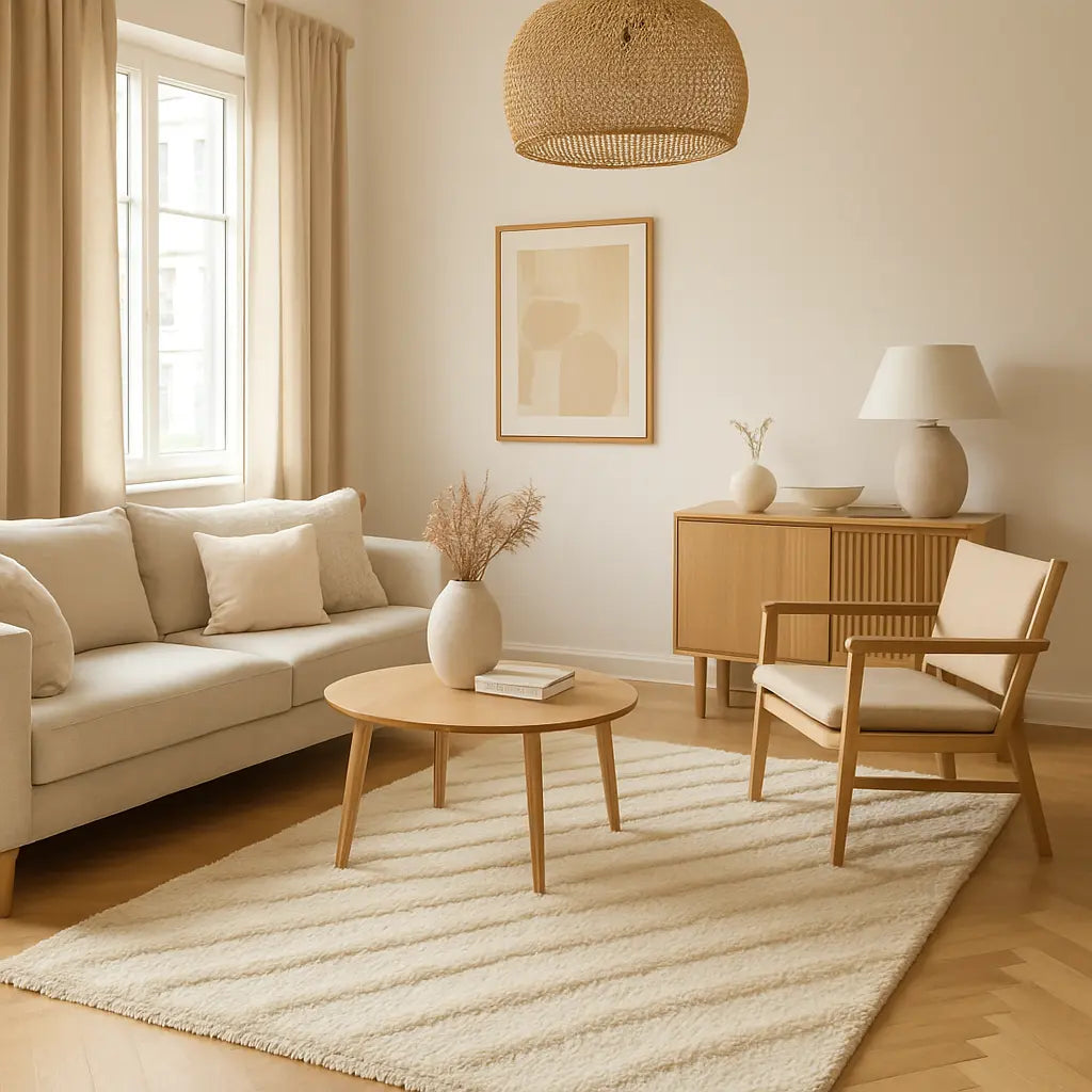 ```markdown
Amina - Tapis berbère marocain artisanal blanc
``` - Lifestyle Image