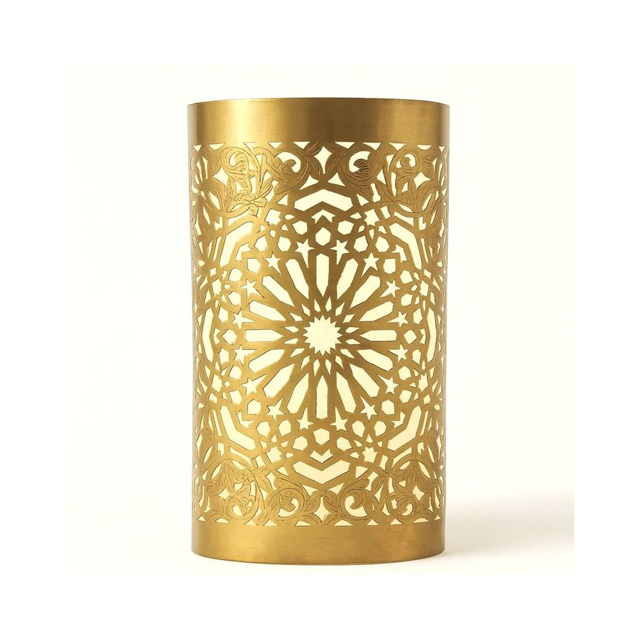 Najma - Applique murale marocaine orientale cylindrique à motifs étoilés