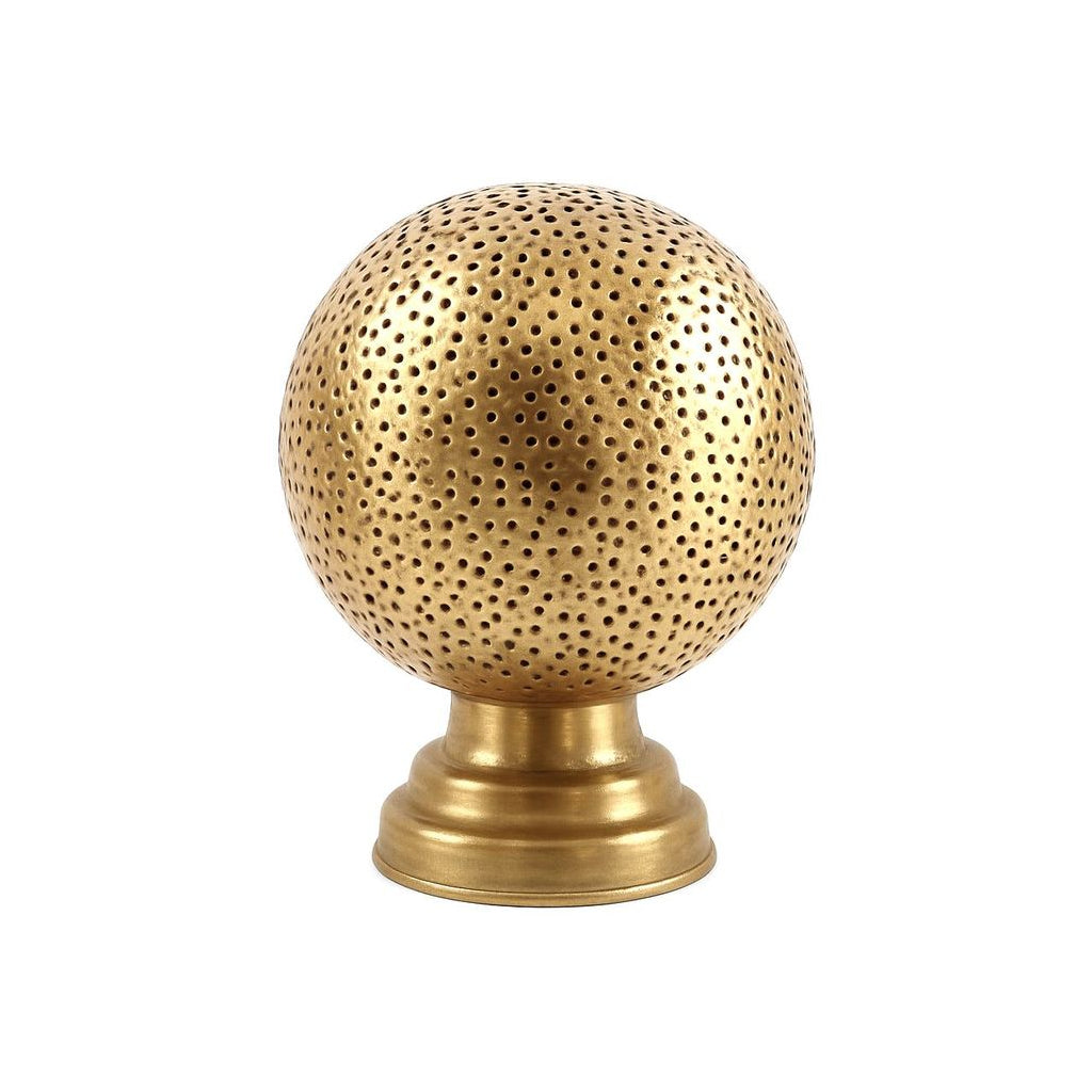 Tarek – Lampe marocaine boule ajourée en laiton - Mazaya