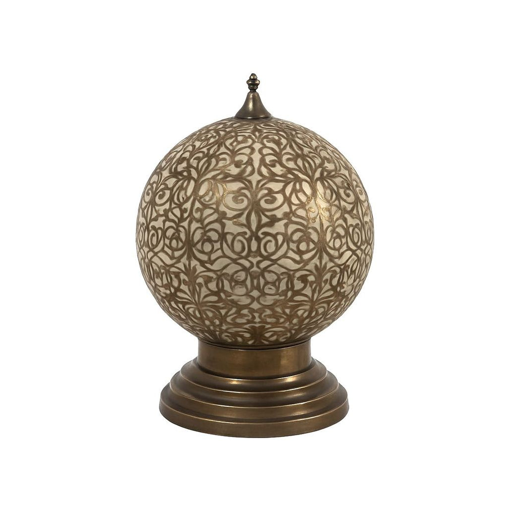 Basma - Lampe marocaine boule ajourée en laiton et verre - Mazaya