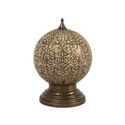 Basma - Lampe marocaine boule ajourée en laiton et verre - Mazaya