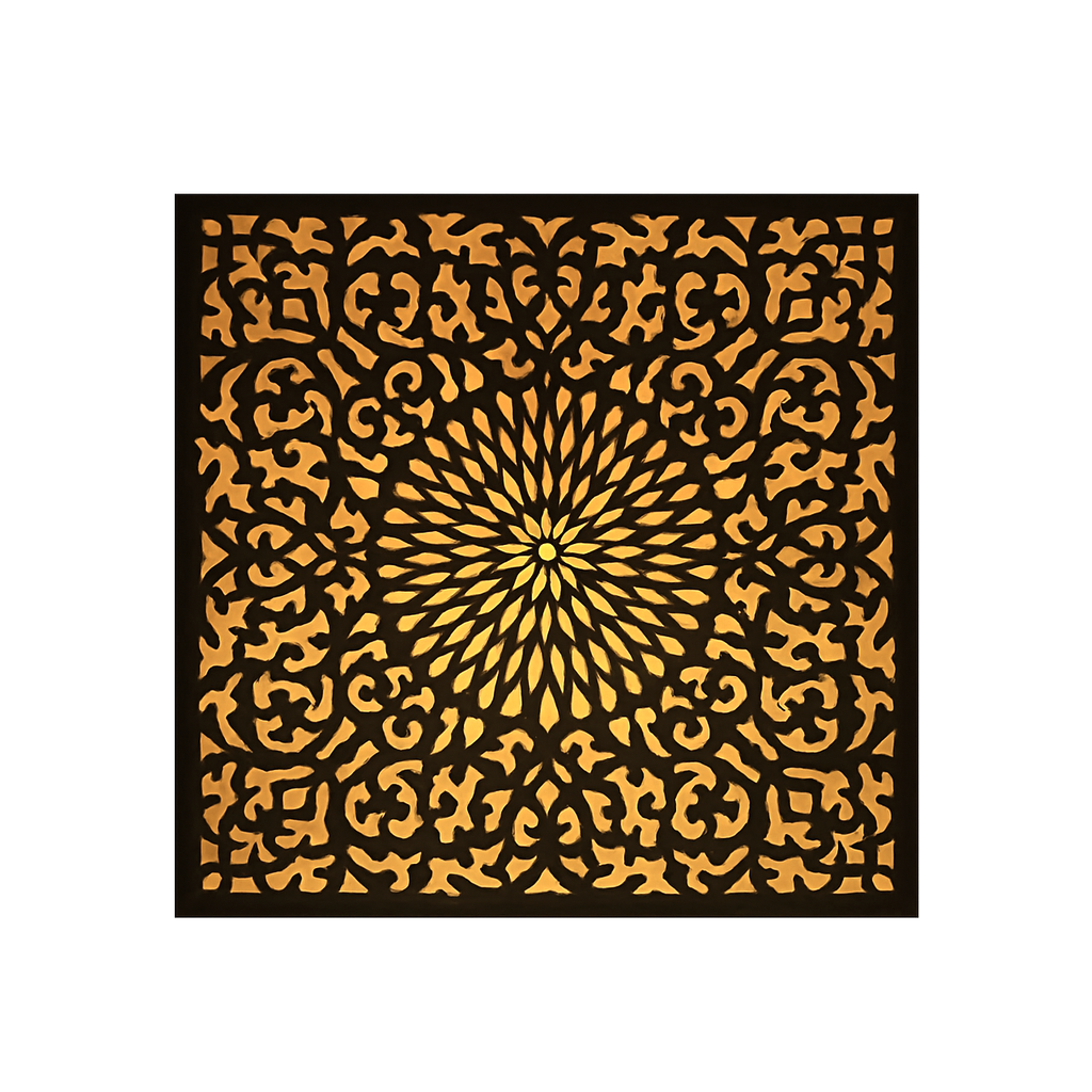 Kenza - Applique murale marocaine orientale carrée en dentelle orientale - Mazaya