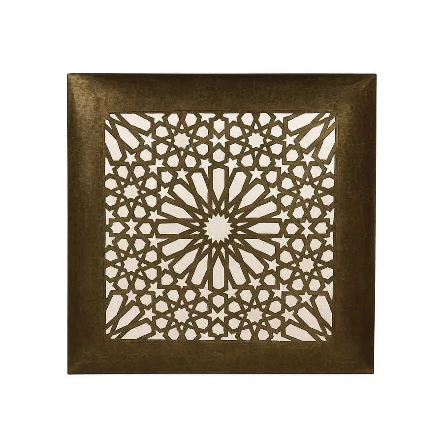Maha – applique murale orientale carrée en laiton ajouré
