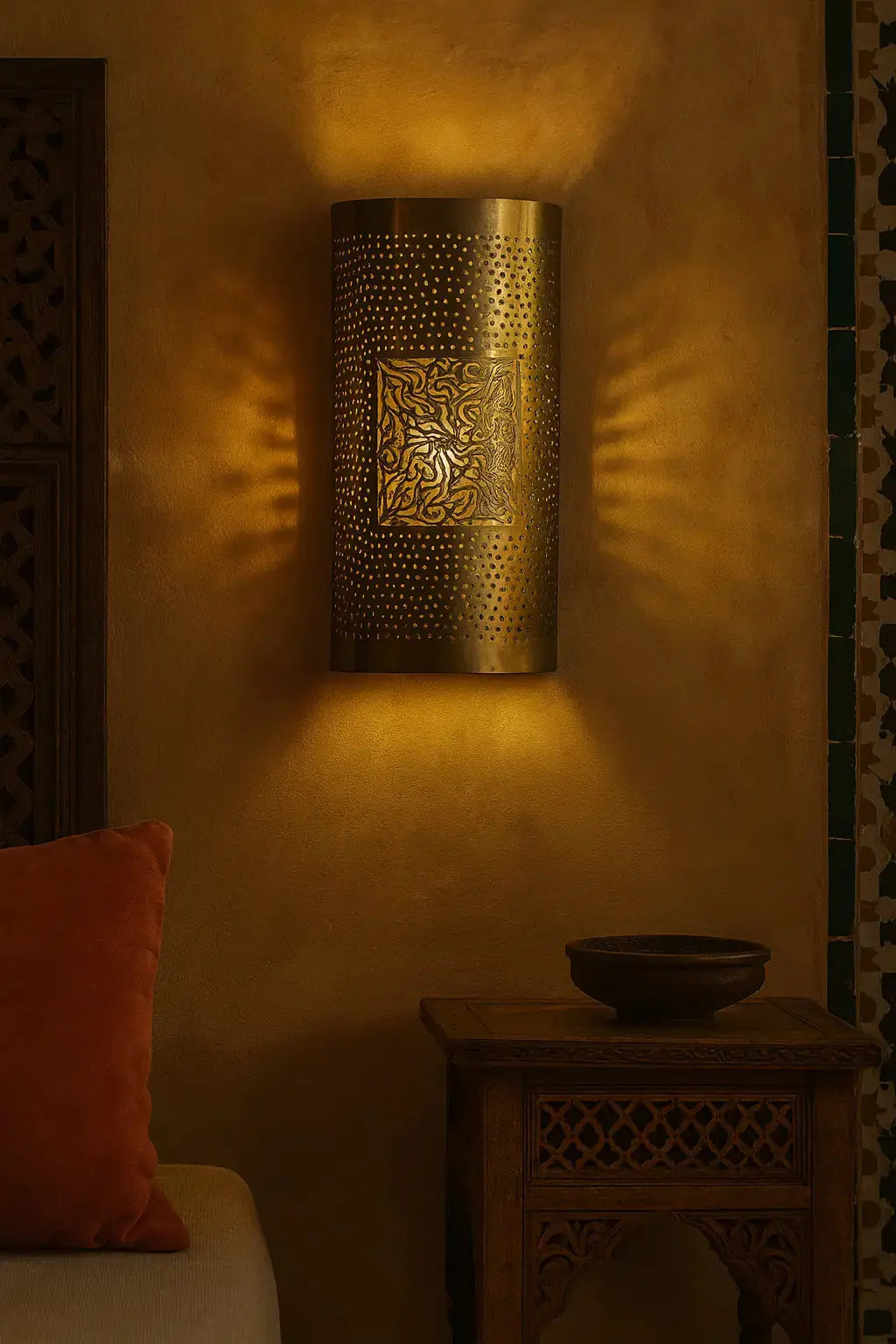 Oumayma - Lampe murale orientale en laiton