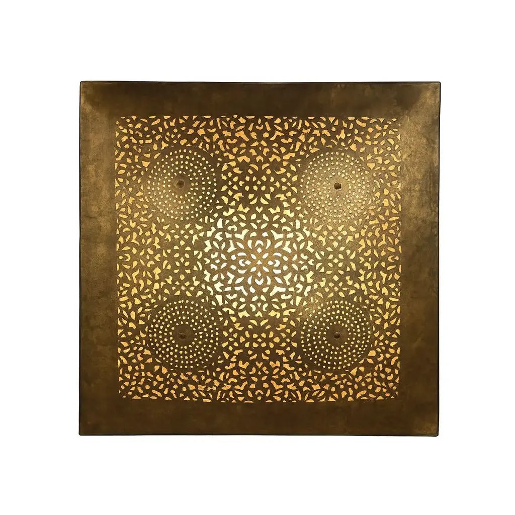 Safiya – applique murale marocaine orientale carrée en laiton ajouré